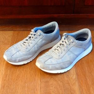 Cole Haan Grand.OS Casual White/Gray Sneakers w/ Leather Upper - Size 7.5